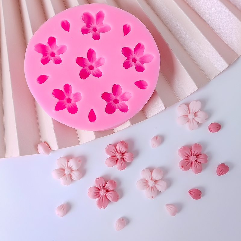 花朵叶子樱花瓣蛋糕装饰品翻糖巧克力硅胶模具甜品台摆件烘焙模具