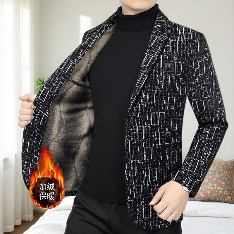 银昊男士加绒西装外套2025冬季新品修身加厚保暖修身时尚都市西服,男装,休闲西服,淘宝优惠券,粉丝福利购,淘宝优惠卷