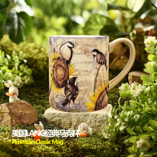 出口原单美国LANG陶瓷马克杯经典 咖啡杯早餐牛奶杯茶杯水杯子 美式