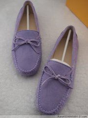 定做【手工鞋】豆豆鞋 女鞋 圆头 磨砂羊皮 浅紫色 蝴蝶结 多色