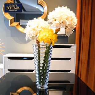 饰百合玫瑰现代花瓶 捷克BOHEMIA波西米亚进口水晶玻璃台面居家装