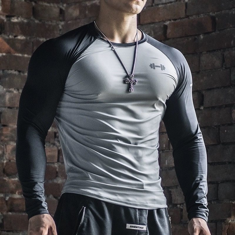 长袖速干紧身涤纶显肌肉运动长袖