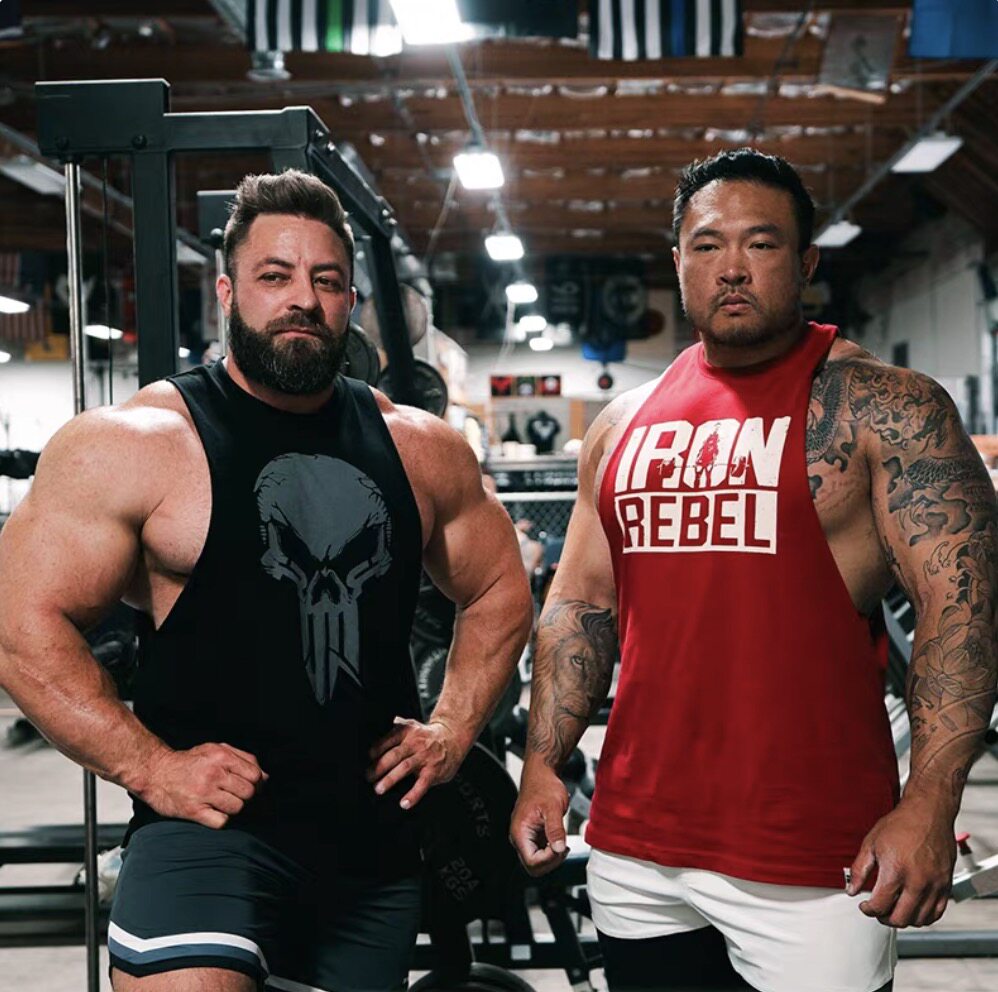 IR力量背心男健身显大硬拉撸铁宽松运动透气健美无袖毛边肌肉T恤