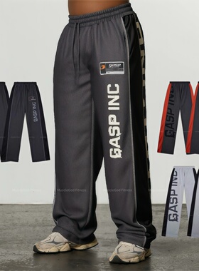GASP健身长裤男速干宽松撸铁训练裤运动百搭透气高弹直筒晨跑卫裤