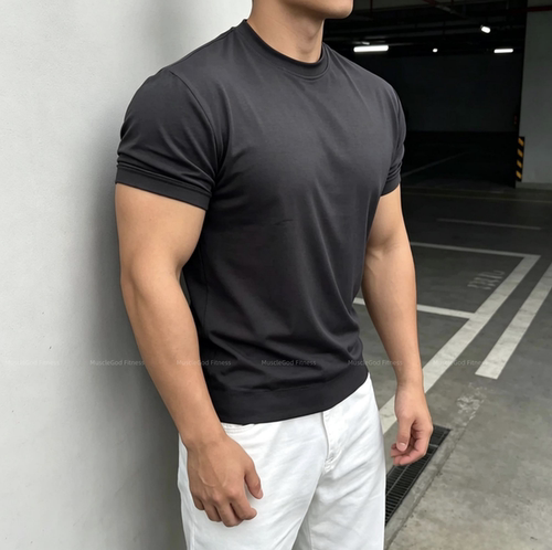 MGF莫代尔凉感修身短袖T恤男