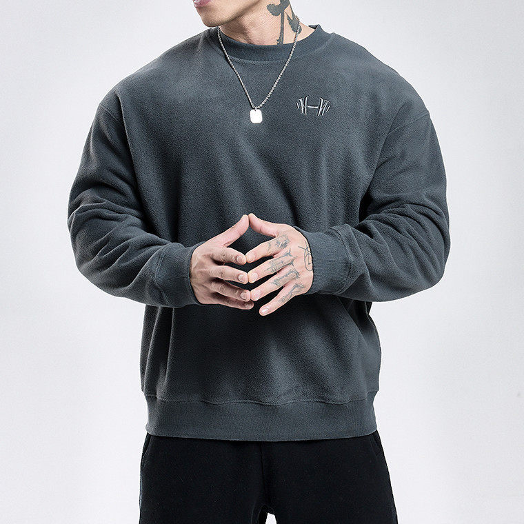 运动生活男女圆领摇粒绒保暖