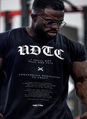 FNF黑豹健身短袖男女宽松训练吸汗弹力棉氨美式上衣运动健美T恤潮