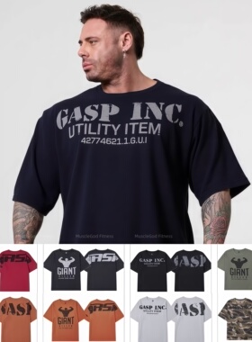 巨人杀手健身T恤男宽松加肥大码嘻哈健美半袖加厚短袖训练五分袖