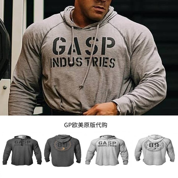 连帽宽松纯棉套头大码健身卫衣