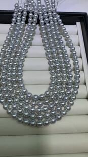 珠还合浦推荐高性价比真多麻珍珠项链合浦南珠灰珍珠项链近圆有瑕