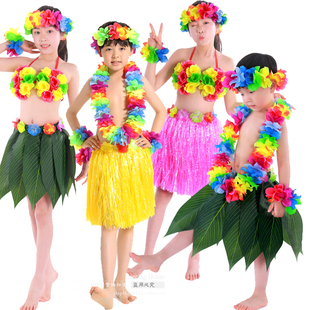 加厚六一儿童节国庆节夏威夷草裙舞服装节表演套装演出舞蹈服装