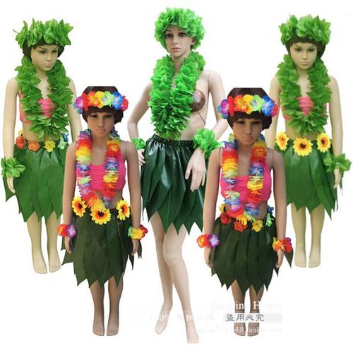 绿叶大溪地服饰原始夏威夷草裙舞