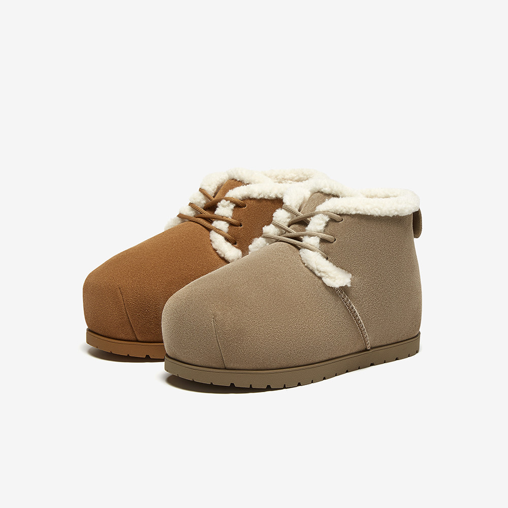 百思图2024冬季新款真皮加绒加厚面包雪地靴女东北大棉靴J9267DD4,女鞋,时尚雪地靴,淘宝优惠券,粉丝福利购,淘宝优惠卷