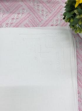 N310 白色棉纱抽丝手帕一对出27cm氧化