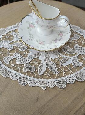 O150-2 万缕丝椭圆盘垫白色棉质22*32