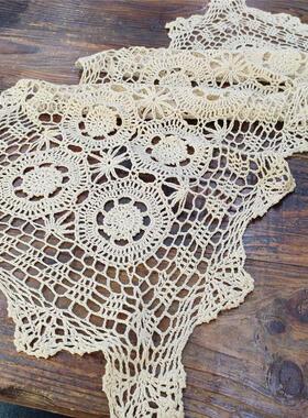 E216 本色手工钩针桌旗40×85cm