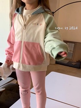 女童套装24春韩版可爱拼色印花卫衣外套卫衣hellokitty打底裤套装