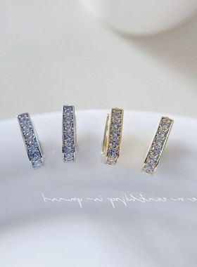 欧比雅比高级感梯形精致百搭轻奢耳扣时尚温柔通勤耳环耳饰14658