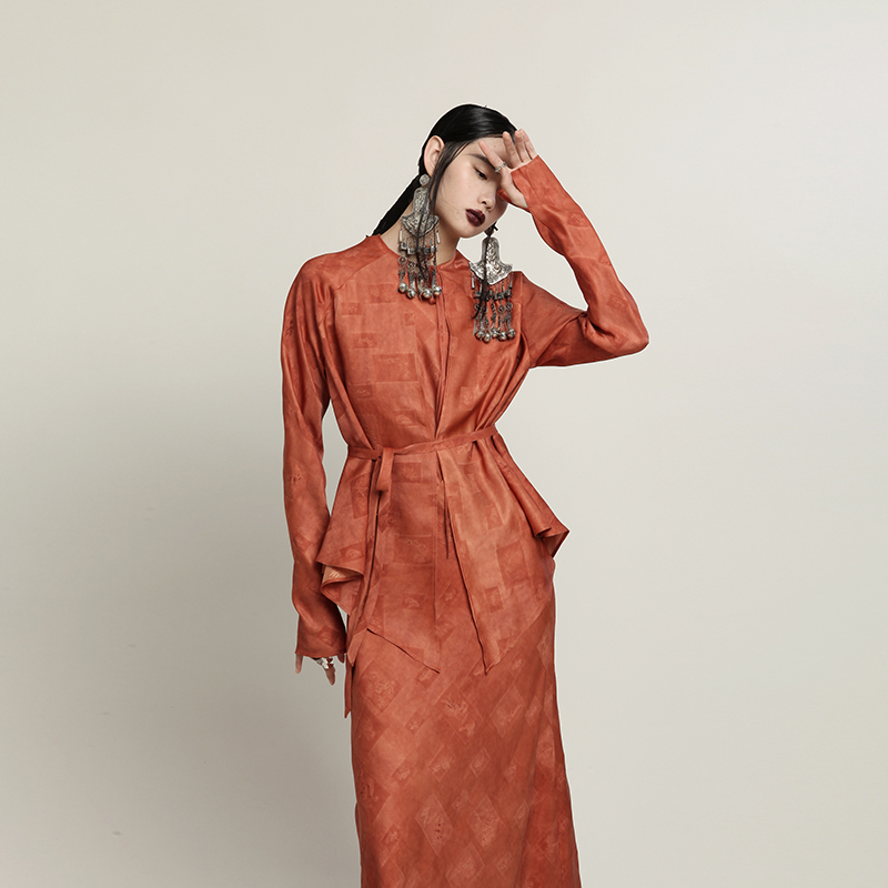 MIA HAN春季新品女优雅百搭斜纱桑蚕丝新中式衬衫外搭真丝上衣