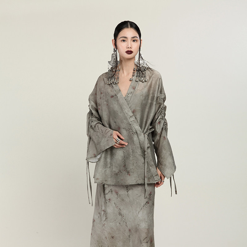 MIA HAN春季新品女新中式复古宽松长袖防晒衬衫衬衣上衣开衫
