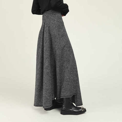 人字纹长裙大摆裙A字型