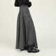 MIAHAN冬季 半身裙大摆裙 保暖人字纹羊毛呢长款 新品 女复古百搭时尚