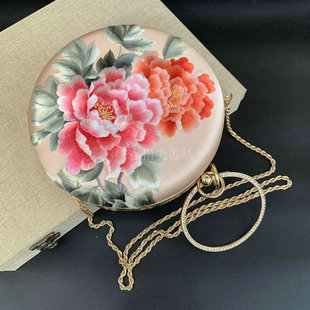 原创中国风苏绣小圆包女汉服包包古风手提包刺绣单肩斜跨包旗袍包