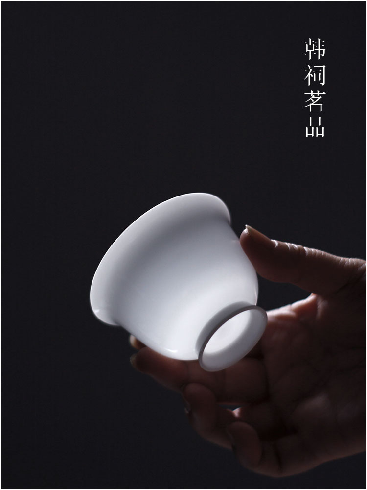 韩祠茗品｜晚秋古意高脚主人杯茶杯功夫茶薄胎陶瓷品茗杯单杯茶具 - 实物图
