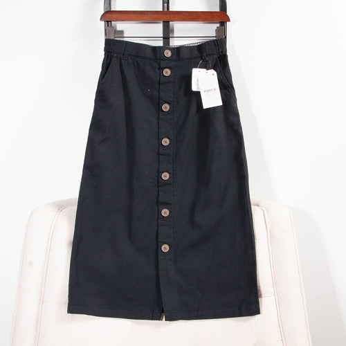 日单春夏百搭棉质松紧腰半身裙