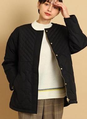 日单品牌冬季新款简单大方圆领前襟隐形拉链绗线款棉衣外套26832