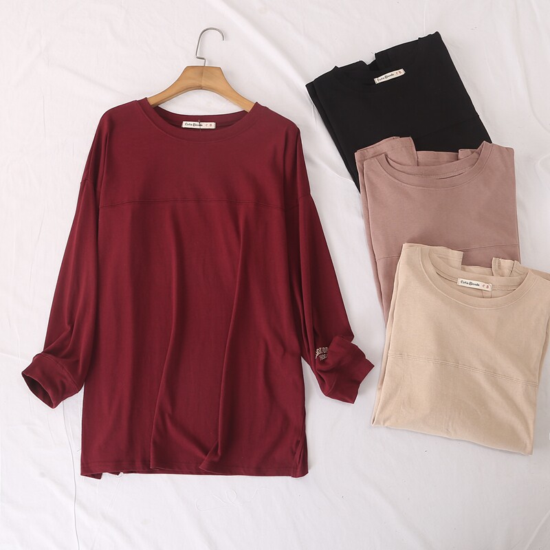 简单字母印花宽松纯棉T恤打底衫