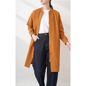 休闲百搭罗纹立领中长款 日单品牌春秋新款 简约时尚 风衣外套27242