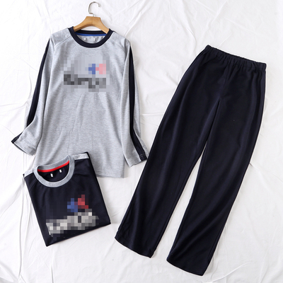 印花棉混纺家居服睡衣套装男女