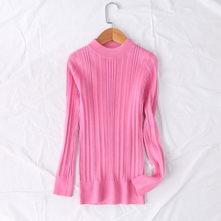 显瘦圆领套头针织少女学生高弹打底衫 修身 毛衣女5693 时尚 秋冬季