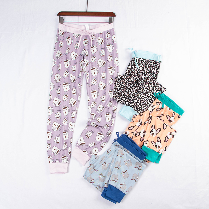 柔软亲肤卡通印花松紧腰睡裤