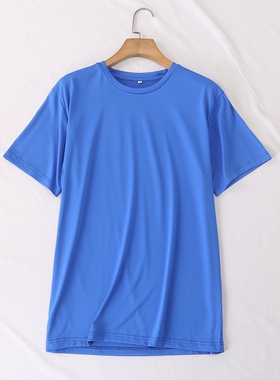 春夏新款亲子装亲肤透气圆领简单纯色运动速干短袖T恤25591