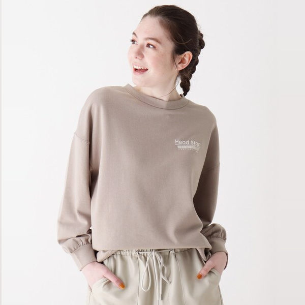 休闲百搭圆领印花棉毛圈卫衣女