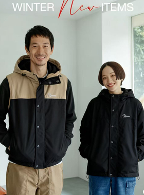 日单品牌冬新款时尚拼色连帽摇粒绒防风保暖冲锋衣外套男女31767