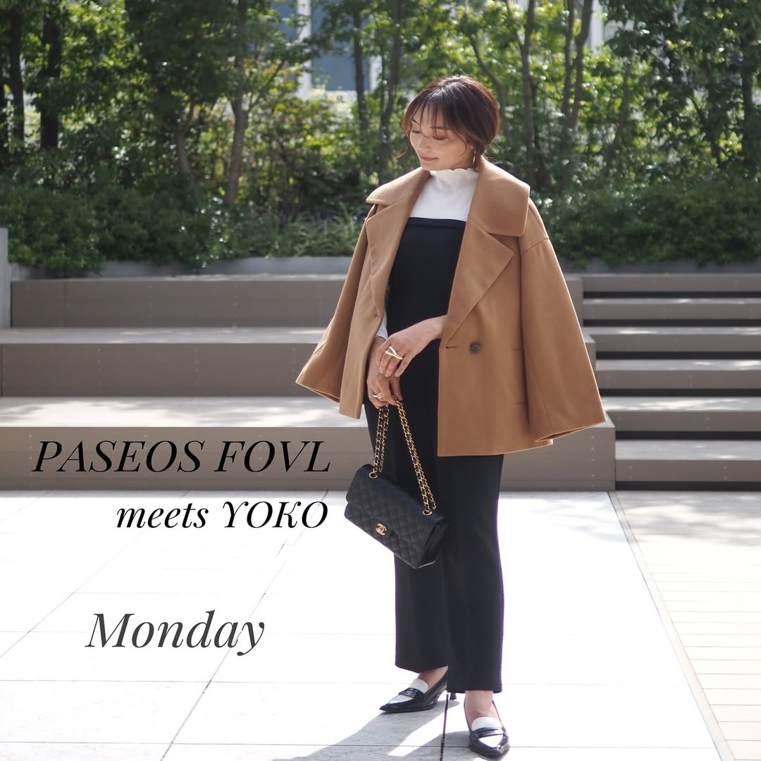 简约大气西装领口袋短呢大衣外套