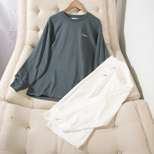 男女29078 T恤打底衫 日单品牌秋冬新款 休闲百搭后背民族风印花长袖