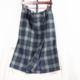 日单大码 秋冬新款 气质半松紧腰纽扣侧开叉格子呢子半身裙女32162