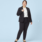 裤 日单大码 品牌气质百搭职业OL金属扣半松紧腰小脚西装 31704