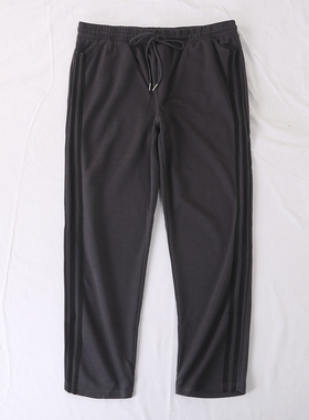 日单秋冬新款大码女装松紧腰侧边条纹装饰休闲运动裤卫裤24208