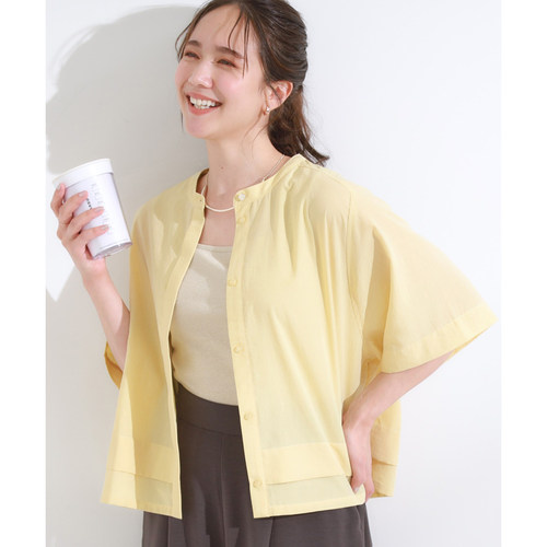 日单春夏清新减龄双层短袖衬衫女