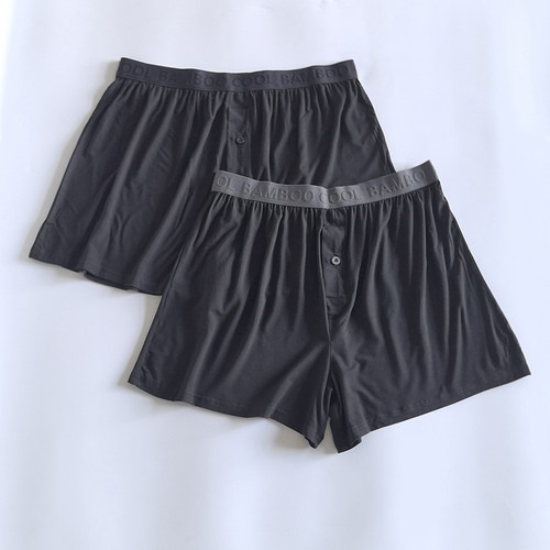 松紧腰竹纤维平角裤一粒扣阿罗裤