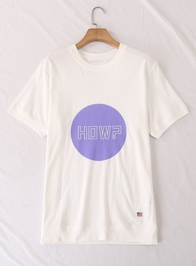 日单夏季新款舒适亲肤简约百搭圆领字母印花棉短袖T恤男女26605