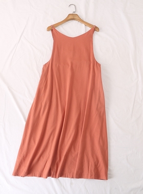 日单春夏新款时尚外穿层次感半拉链可调节肩带吊带裙连衣裙27318