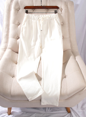 日单冬季新款时尚休闲运动范松紧腰系带薄绒小脚卫裤男女24158