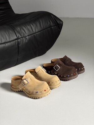 欧洲站2026春季新款真皮水钻厚底增高勃肯鞋女时尚百搭休闲鞋