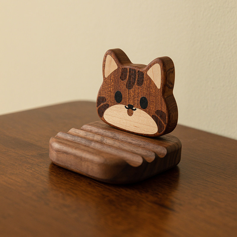 手机支架可爱ipad支撑架2026新款桌面实木质通用工位神器创意